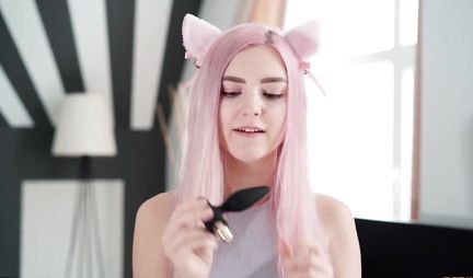 Sex toy bright girl masturbates her ass