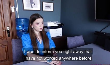 Russian secretary is always ready to satisfy the boss's shaft