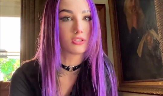 Homemade sister with bright hair licks brother's cock