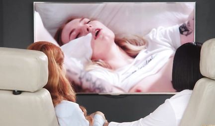 Hot lesbian strapon pleases her girlfriends in bed