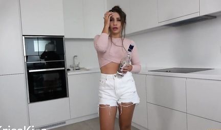 Russian drunk girl fucked with her friend