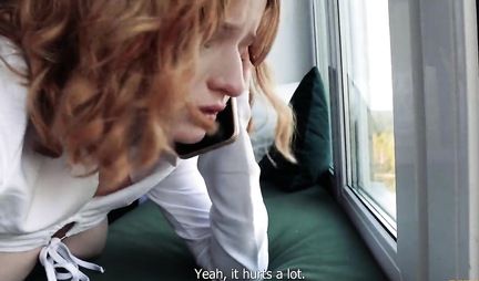 Girl cheating on her boyfriend with stepbrother