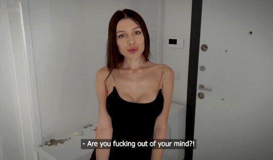 Russian girl deep sucks big dick of new neighbor