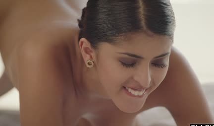 Pretty woman got a bright orgasm, jumping on a black man's penis