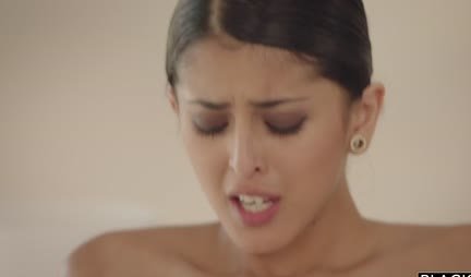 Pretty woman got a bright orgasm, jumping on a black man's penis