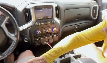 Foot fetish MILF hot big cock in the car