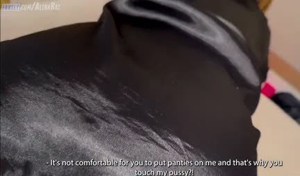 Passionate Russian mom in a black peignoir is ready for home fucking