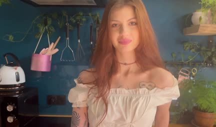 Red-haired cutie got cancer and got a member of a cute neighbor