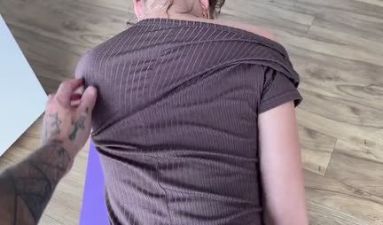 Russian chick gets high during sex yoga with a trainer