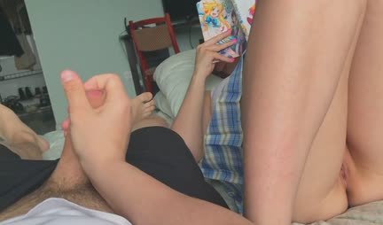 Brother masturbated dick to sister, and she let him try pussy