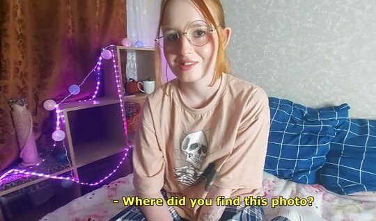 The guy blackmails a red-haired girlfriend and she sucks ...