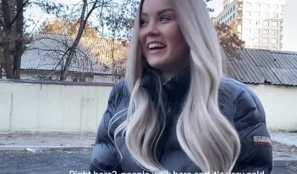 Russian bitch fell for a pickup truck and got an orgasm from a cock