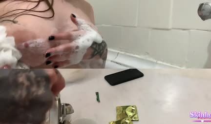 Tattooed Russian bitch loves to fuck standing up and doggy style