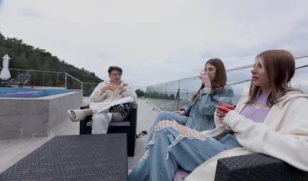 The guy muddied group sex with two depraved girlfriends