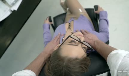 Busty secretary is always ready to give her boss a blowjob