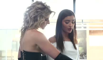 Hot lesbian dominates her slim girlfriend