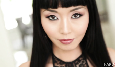 Slim Asian girl engaged in interracial anal sex