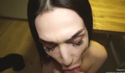 A girl gives a blowjob to her boyfriend at home and in nature