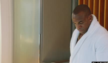 A pumped-up black man rides a blonde on a big dick