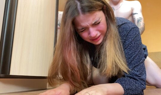 Russian chick moans loudly while guy fries her pussy dogg...