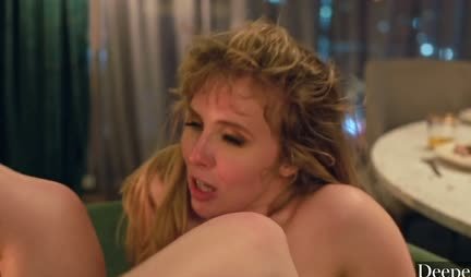 Romantic dinner and hot MFM sex with oral sex