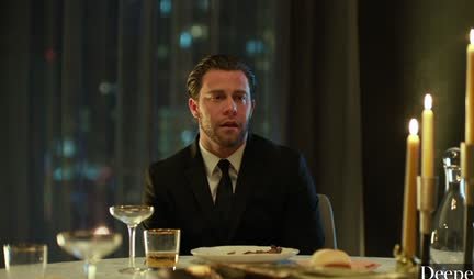 Romantic dinner and hot MFM sex with oral sex