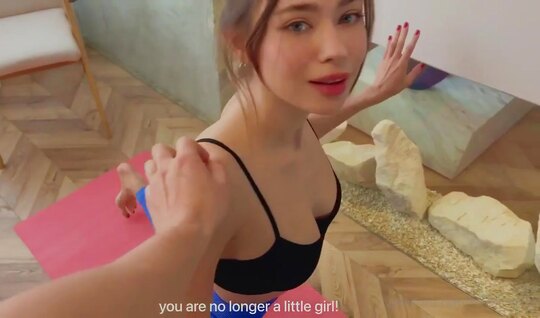 Chick in leggings wanted to have hot sex instead of training