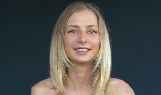 Skinny blonde has hot anal sex at the casting