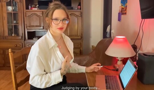 A bearded man was impatient to lick the pussy of a Russia...