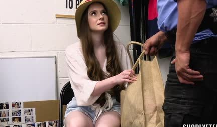 Young thief sucks and fucks a security guard in the office