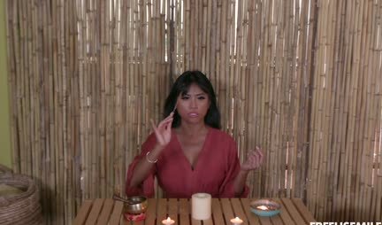 Yoga trainer with big tits muddied group sex