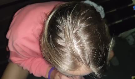 Russian chick is ready to give her boyfriend a blowjob even in public