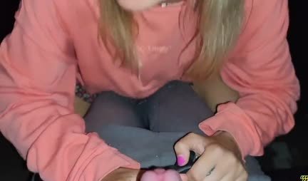 Russian chick is ready to give her boyfriend a blowjob even in public