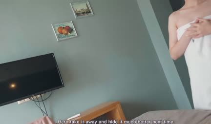 Russian stepsister fell for blackmail and now sucks her brother