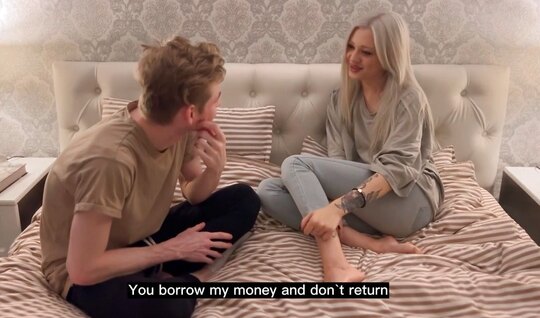 Russian chick stood doggy style and repaid her debt to he...