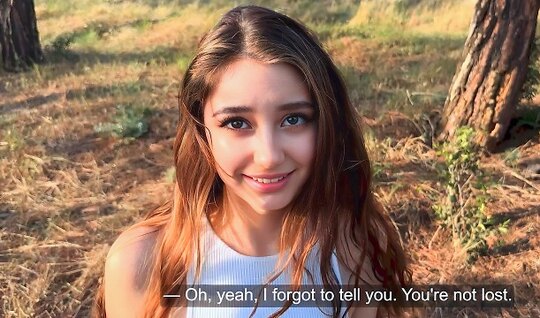 Young cutie got lost and ended up having sex outdoors