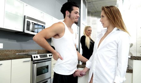 Guy tough Fucks girlfriend in the kitchen instead of coffee