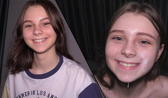 Young chick enjoys cum on her face after passionate sex