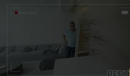 Cutie in stockings has a private interview with the boss at home