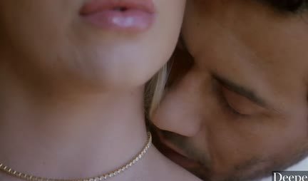 Milf sucks her lover's big dick while her husband disappears in the office