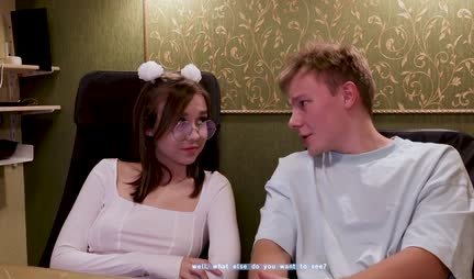 Russian chick invited a guy and immediately grabbed his dick