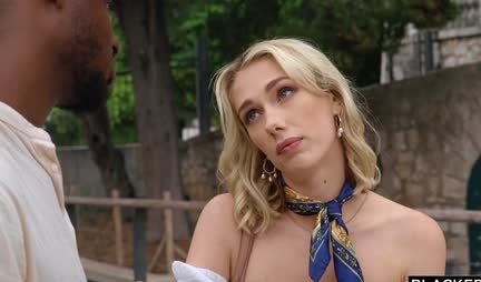 A cute blonde black man persuaded him to have hot sex