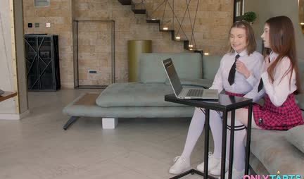 Lesbian students decided to try group sex with a teacher