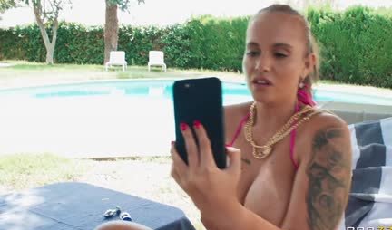 A lustful chick with big tits asked for MFM sex