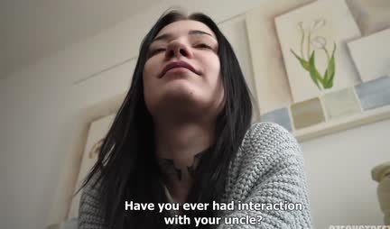 A young brunette exposed her juicy pussy to earn money