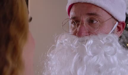 A girl with big tits tried Santa Claus's dick