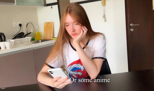 Young stepsister showed her tits and gave her brother a b...