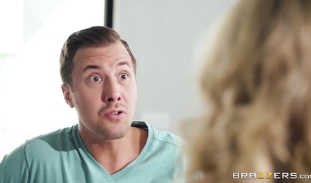 A young boy plants a member milfe with big Tits while cleaning