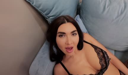 Russian beauty erotically spread her legs in front of her new boyfriend