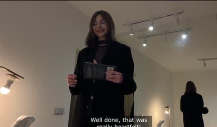 The Russian bitch stood up doggy style to give her guy pleasure